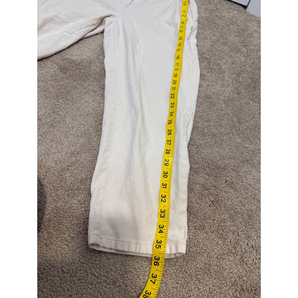 Eileen Fisher Pant Women 10 Cream Excellent Cotton Hemp Straight Leg Minimalist - Picture 7 of 9